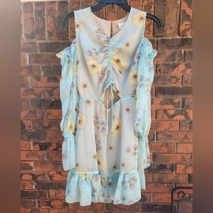 Foxiedox Blue and Yellow Floral Dress